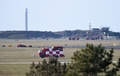 墜落した航空機。ウェールズ・アングルシー島にあるバレー空軍基地で（2018年3月20日撮影）。(c) AFP PHOTO / Paul ELLIS