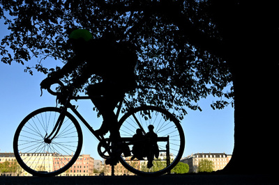 【今日の1枚】車輪の向こうのベンチ、高さの理由に気候変動 デンマーク
