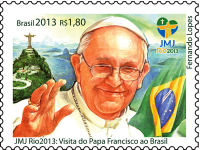 ローマ法王訪問の記念切手発行、ブラジル