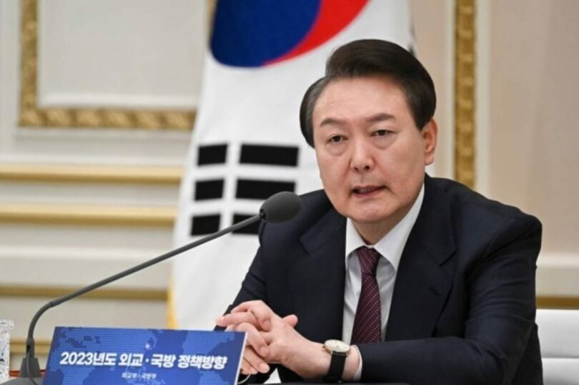 11日、韓国の外務省・国防省の業務報告で発言するユン・ソンニョル（尹錫悦）大統領（写真=大統領室提供）(c)MONEYTODAY