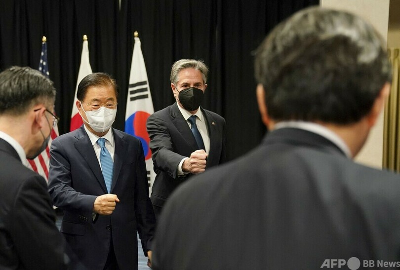 日米韓外相会談、北朝鮮ミサイル発射を「挑発」と非難