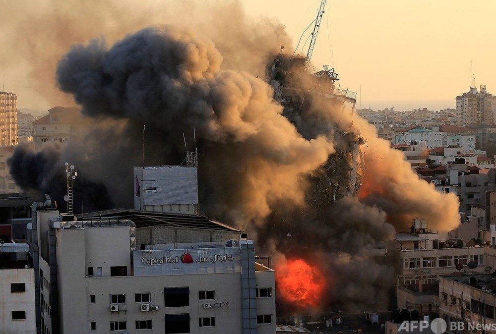 ガザでまた高層ビル破壊 イスラエルとの交戦続く