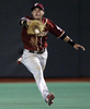 写真は、前進して打球をキャッチするベネズエラの中堅手%%Gregor Blanco%%。(c)AFP/Juan BARRETO