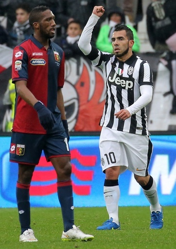 ユベントスがジェノアに勝利、得点王争いでテベスが単独トップに