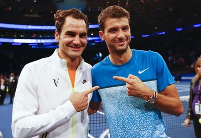 フェデラーとディミトロフがエキシビションマッチ