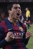 14-15スペイン1部リーグ第28節、FCバルセロナ対レアル・マドリード。チーム2得点目を挙げて歓喜するFCバルセロナのルイス・スアレス（2015年3月22日撮影）。(c)AFP/JOSEP LAGO