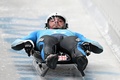 北京冬季五輪、リュージュ男子1人乗りの練習に臨むジョージアのサバ・クマリタシビリ（2022年2月3日撮影）。(c)Daniel MIHAILESCU / AFP