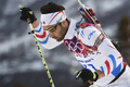 ソチ冬季五輪、バイアスロン男子20キロ個人決勝。レースに臨むマルタン・フールカデ（Martin Fourcade、2014年2月13日撮影）。(c)AFP/ODD ANDERSEN