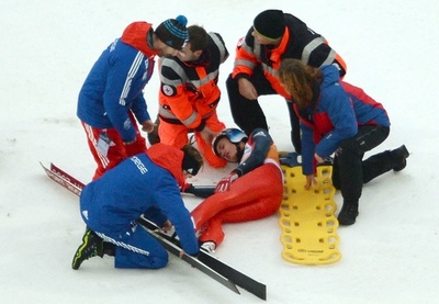ジャンプW杯開幕戦の練習中にノルウェーの若手選手が転倒