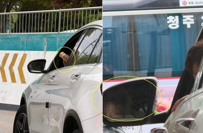SNSに投稿された問題の様子を捉えた写真(c)news1