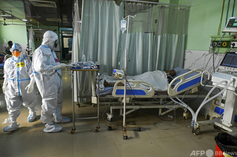 インドの1日当たりのコロナ死者、初の4000人超え