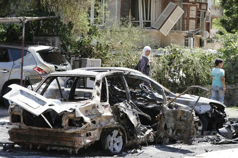 シリア首都で車が爆発、18人死亡 治安部隊の追跡後に