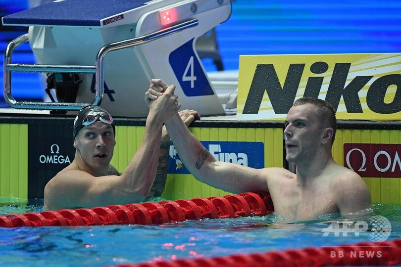 ドレッセルが男子100m自由形制し今大会3冠、世界水泳