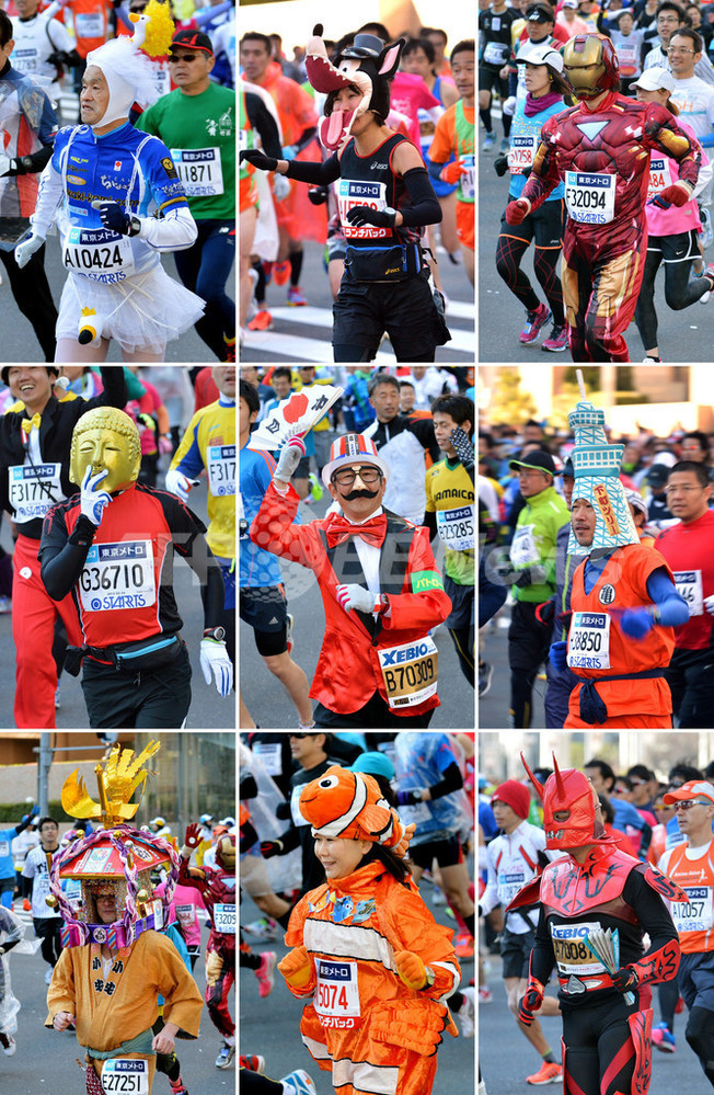 大会を盛り上げた仮装ランナー、東京マラソン 写真10枚 国際ニュース