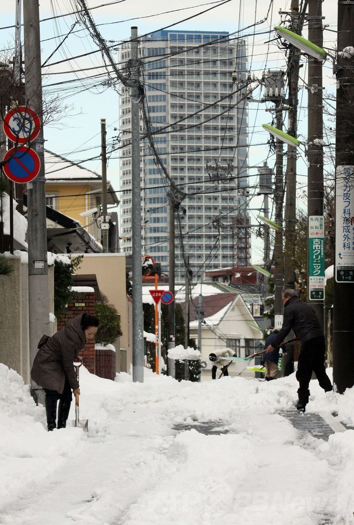都心で45年ぶりの大雪、東北でも積雪増える