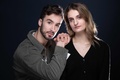 フィギュアスケート・アイスダンス、フランスのガブリエラ・パパダキス（右）/ギヨーム・シゼロン組（2022年2月23日撮影）。(c)JOEL SAGET / AFP