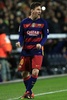 サッカースペイン国王杯5回戦第1戦、FCバルセロナ対RCDエスパニョール。ゴールを決めて喜ぶFCバルセロナのリオネル・メッシ（2016年1月6日撮影）。(c)AFP/PAU BARRENA