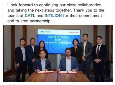 CATLが欧州で3GWhの大型受注を獲得　年間ナトリウムイオン電池受注量は70GWhに