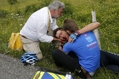 バウアーがクラッシュで病院に搬送、ツール・ド・フランス