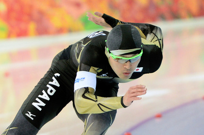 スピードスケートの山中らが会場で練習、ソチ五輪