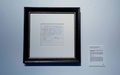 オークションハウスのボーナムスが展示したスペイン1部リーグ、FCバルセロナへのリオネル・メッシ加入を約束したナプキン（2024年3月5日撮影）。(c)TIMOTHY A. CLARY / AFP