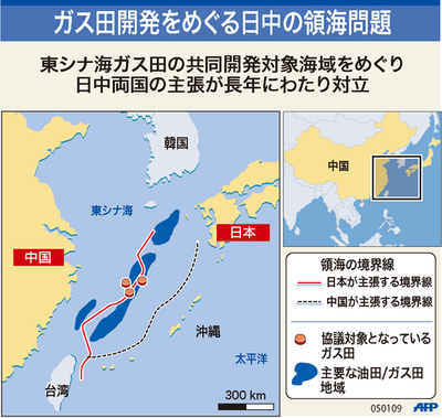 【図解】ガス田開発をめぐる日中の領海問題