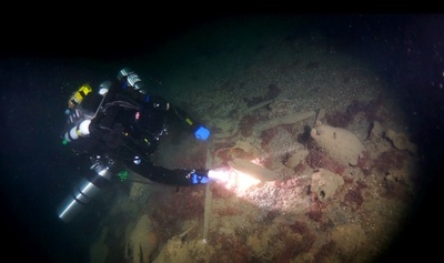 ビザンツ帝国時代の船の残骸、クリミア半島近海で発見