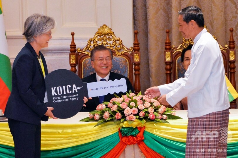 文大統領がミャンマー訪問、スー・チー氏と会談