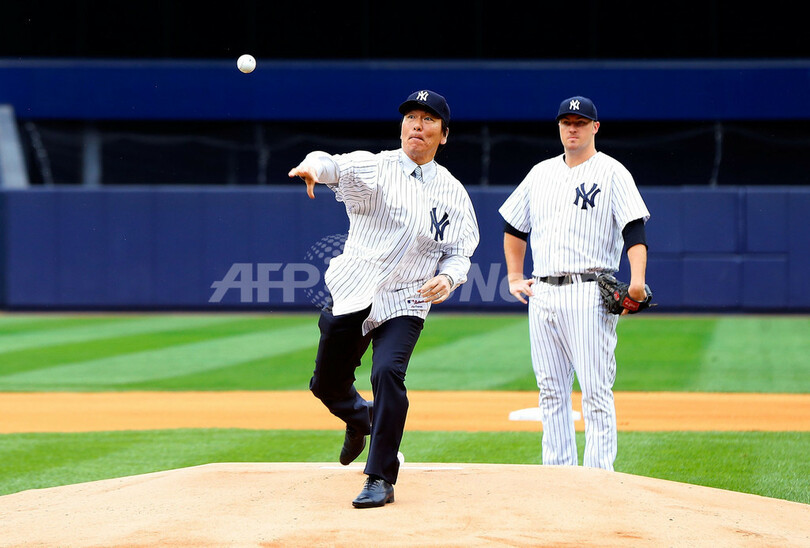 松井氏がヤンキースで引退セレモニー