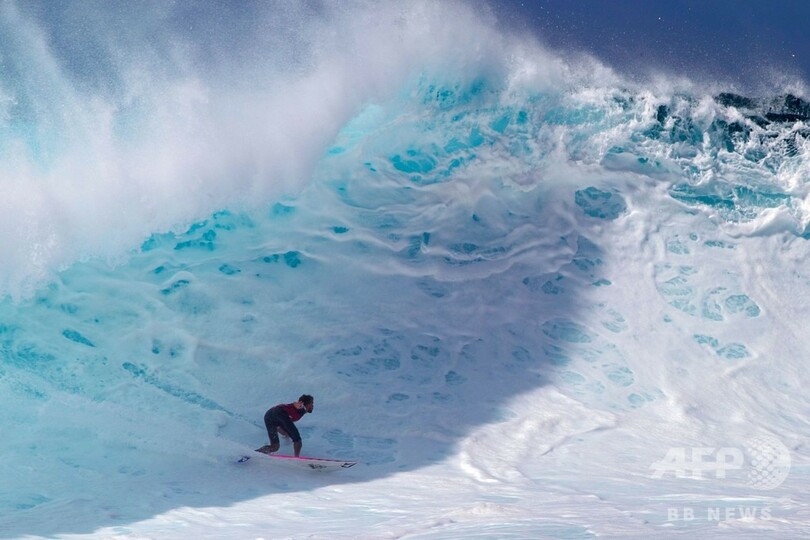 巻き立つ波に挑む、ハワイでサーフィン大会