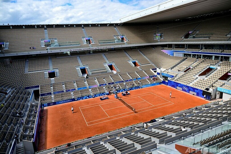 ナダル、マレーらが会場で練習 パリ五輪