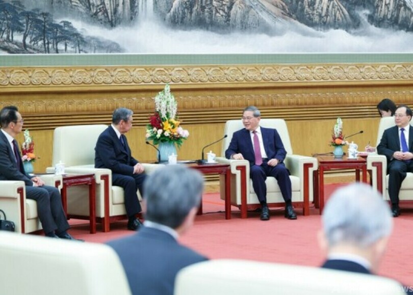 中国の李強総理 河野洋平氏率いる日本国際貿易促進協会訪中団と会談