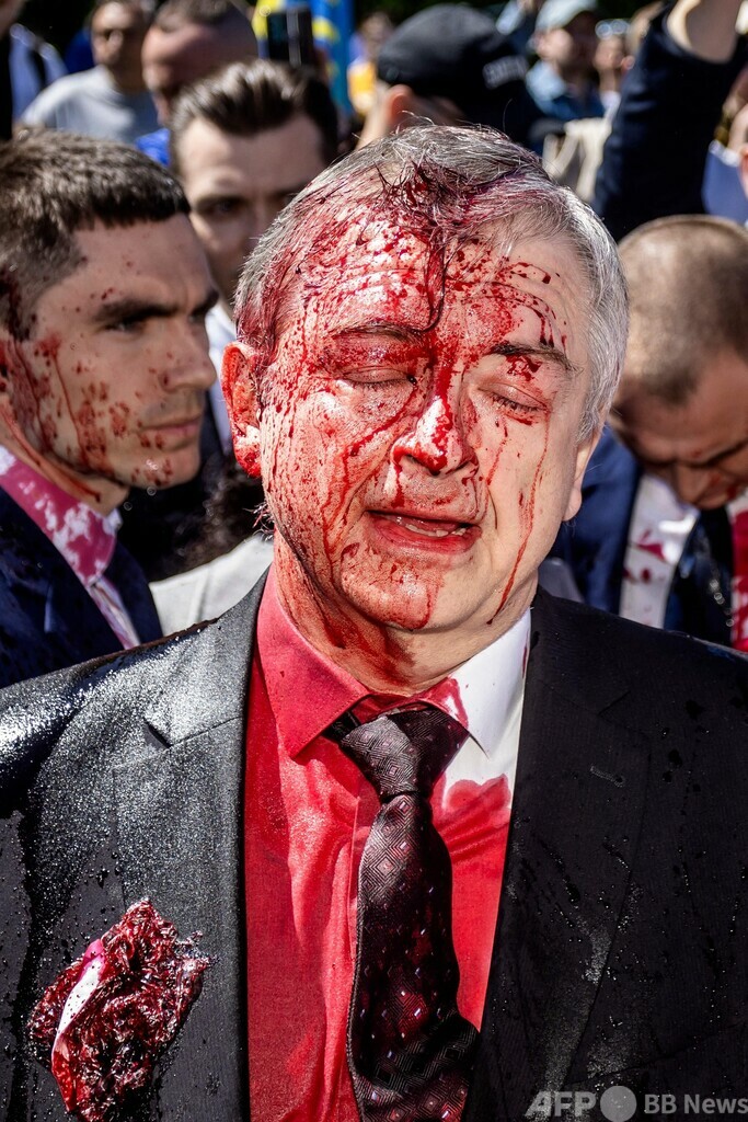 ロシア大使に赤い液体 対独戦勝記念日、ポーランド首都