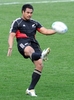 16日にハミルトン（Hamilton）で行われる2011年ラグビーW杯ニュージーランド大会（Rugby World Cup 2011）1次リーグA組第2戦で日本代表と対戦するニュージーランド代表（オールブラックス）が15日、最終調整を行った。

練習に臨むイサイア・トエアバ（Isaia Toeava、2011年9月15日撮影）。(c)AFP/WILLIAM WEST