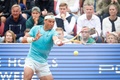 テニス、ノルデア・オープン、男子シングルス1回戦。リターンを打つラファエル・ナダル（2024年7月16日撮影）。(c)Adam IHSE / TT News Agency / AFP