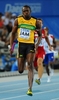 第13回世界陸上大邱大会（13th IAAF World Championships in Athletics Daegu）は4日、男子4×100メートルリレー決勝が行われ、ジャマイカが37秒04の世界新記録で金メダルを獲得した。

レースに臨むジャマイカの第4走者のウサイン・ボルト（Usain Bolt、2011年9月4日撮影）。(c)AFP/OLIVIER MORIN