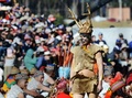 ペルー南東部のクスコで再現された「インティ・ライミ」の儀式（2017年6月24日撮影）。(c)AFP/CRIS BOURONCLE