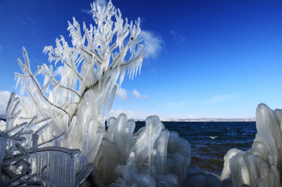厳冬期の自然が創る芸術「しぶき氷」 ～全国的にも珍しい自然現象が見頃をむかえました～