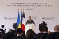 ルワンダ首都キガリにある虐殺記念館を訪れ、演説するエマニュエル・マクロン仏大統領（2021年5月27日撮影）。(c)Ludovic MARIN / AFP