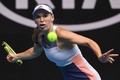 全豪オープンテニス、女子シングルス3回戦。リターンを狙うキャロライン・ウォズニアッキ（2020年1月24日撮影）。(c)Greg Wood / AFP
