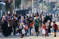 パレスチナ自治区ガザ地区中部デイルアルバラで、東部から中部へ逃れる人々（2024年6月8日撮影）。(c) Bashar TALEB / AFP