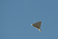 ウクライナ・キーウ上空を飛行する無人機（2022年10月17日撮影）。(c)Sergei SUPINSKY / AFP