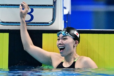 青木が女子100平泳ぎ金 松本は男子100バタV アジア大会