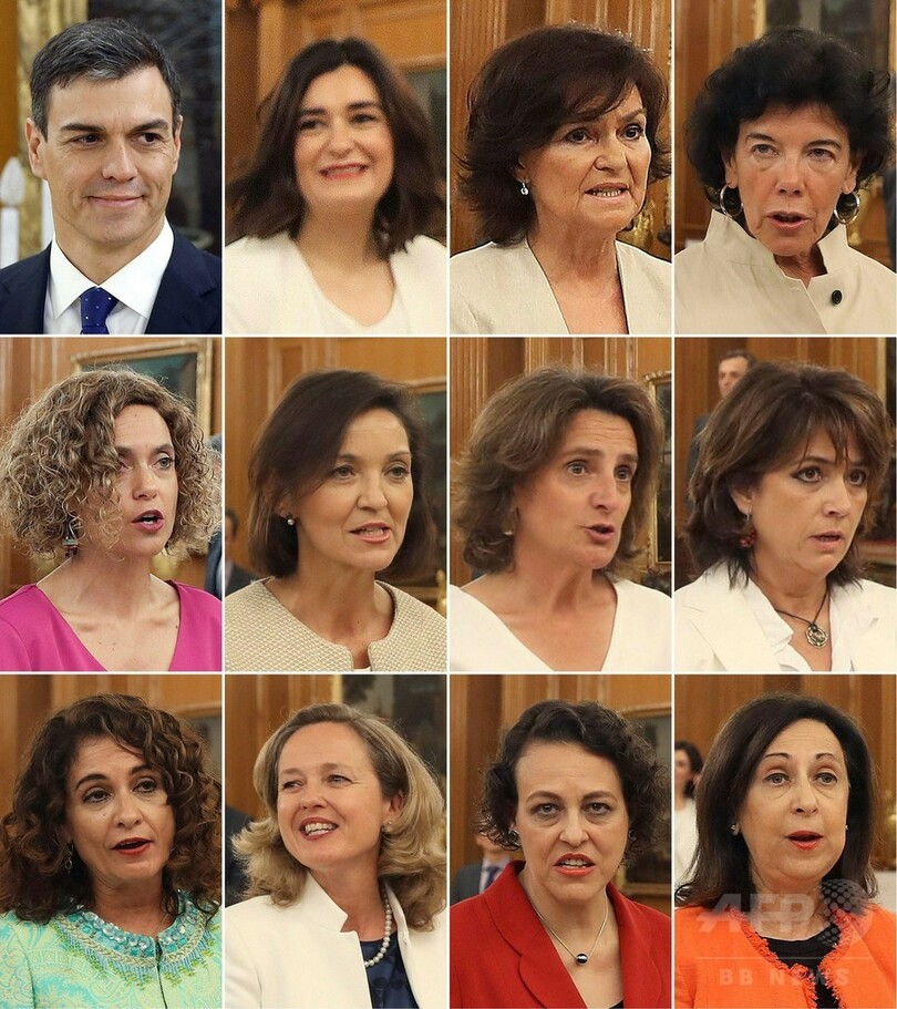 スペインの新閣僚らが就任宣誓 女性11人含む新内閣が正式発足 写真2枚 国際ニュース Afpbb News