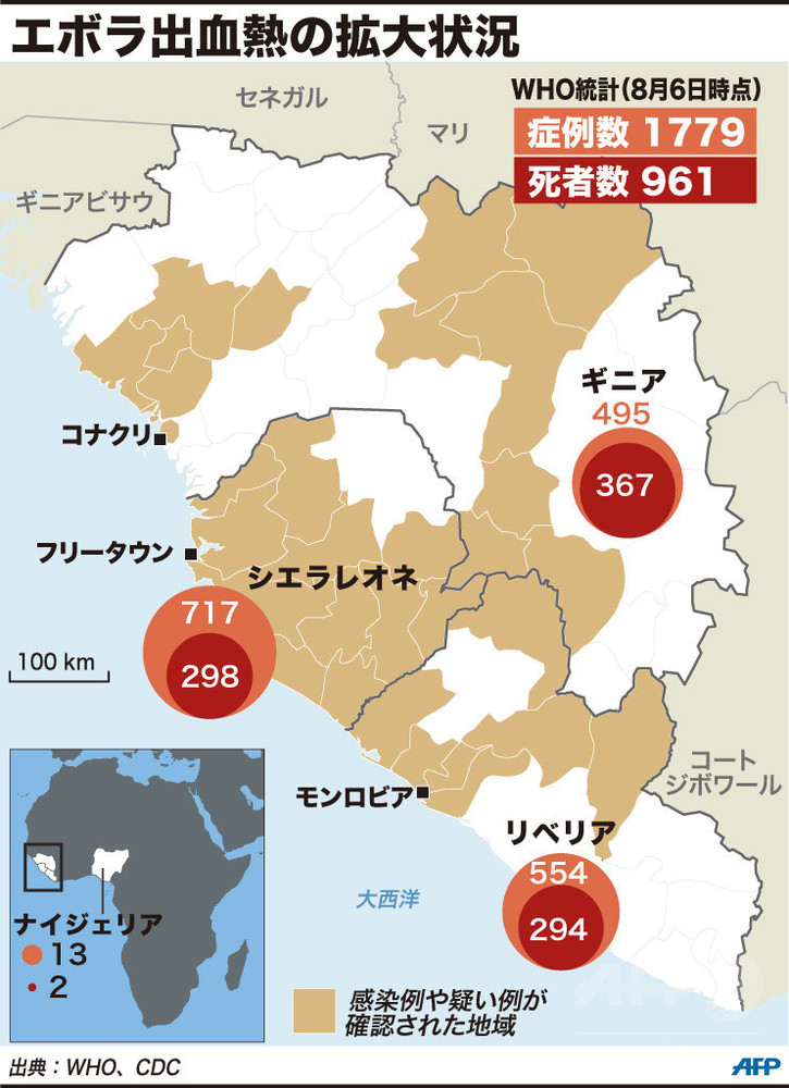 ケニア、エボラ出血熱で65歳女性が死亡 国内2人目の犠牲者に