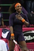 女子テニス、カタール・トータル・オープン（Qatar Total Open 2013）は15日、カタールのドーハ（Doha）でシングルス準々決勝が行われ、大会第2シードのセレーナ・ウィリアムス（Serena Williams、米国）は3-6、6-3、7-5で第7シードのペトラ・クヴィトバ（Petra Kvitova、チェコ）を下し、準決勝進出を果たした。

試合に勝利し喜ぶセレーナ・ウィリアムス（2013年2月15日撮影）。(c)AFP/AL-WATAN DOHA/KARIM JAAFAR