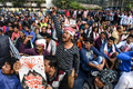 インド・アッサム州グワハティで市民権改正法案（CAB）に抗議する人々（2019年12月13日撮影）。(c)Sajjad  HUSSAIN / AFP