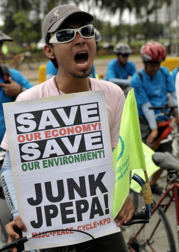 「2008ピースサイクル」で経済協定批准に反対、フィリピン