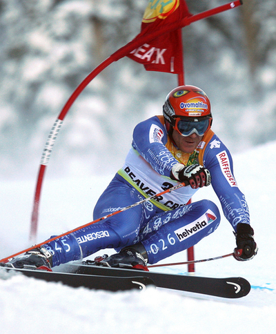 男子大回転・第2戦・1本目 ディディエ・キュシュがトップに立つ