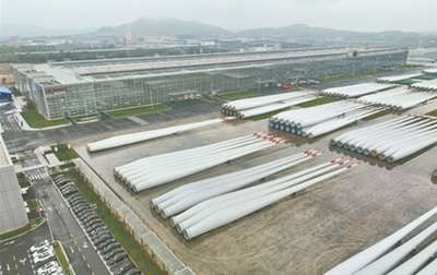 世界最長の風力発電ブレード 中国湖南省の生産ラインで完成